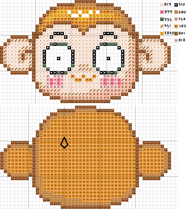 简单实用的十字绣图案之活泼可爱的小猴子图纸