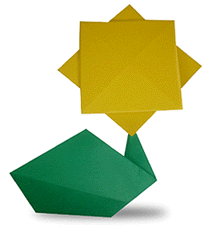 儿童折纸，DIY简单折纸教程之向日葵的折纸方法