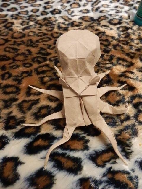 神谷章鱼折纸实拍教程，创意折纸，章鱼的折纸方法