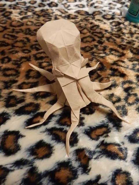 神谷章鱼折纸实拍教程，创意折纸，章鱼的折纸方法