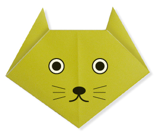 儿童折纸，DIY简单折纸教程之可爱小猫的脸的折纸方法