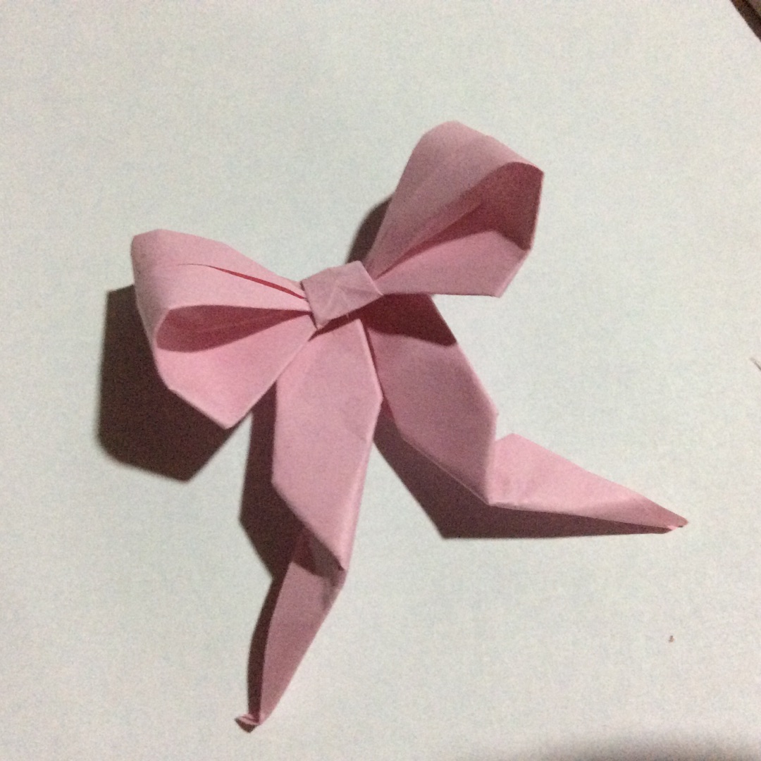 简单的蝴蝶结手工折纸方法图解教程
