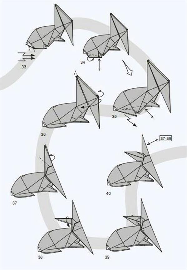 动物折纸手工教程，神谷哲史兔子的手工折纸方法图解教程