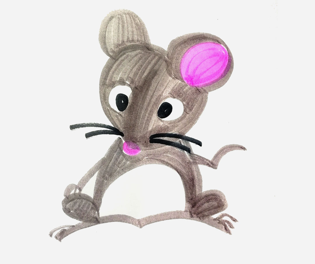 动物简笔画大全 老鼠的画法绘画步骤图解教程 巧巧简笔画