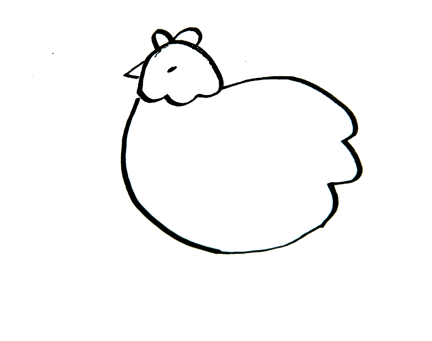 4-6岁儿童画教程 有颜色小鸡的画法💛巧艺网