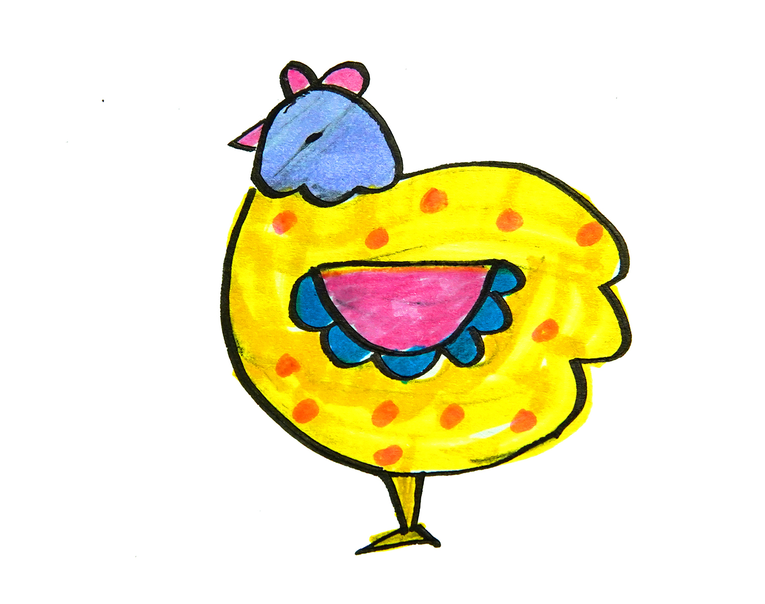 少儿简单简笔画 可爱简笔画小鸡的画法步骤图💛巧艺网