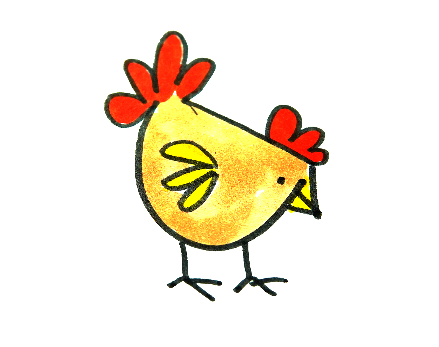儿童画小鸡的画法步骤 简单漂亮简笔画步骤 肉丁儿童网