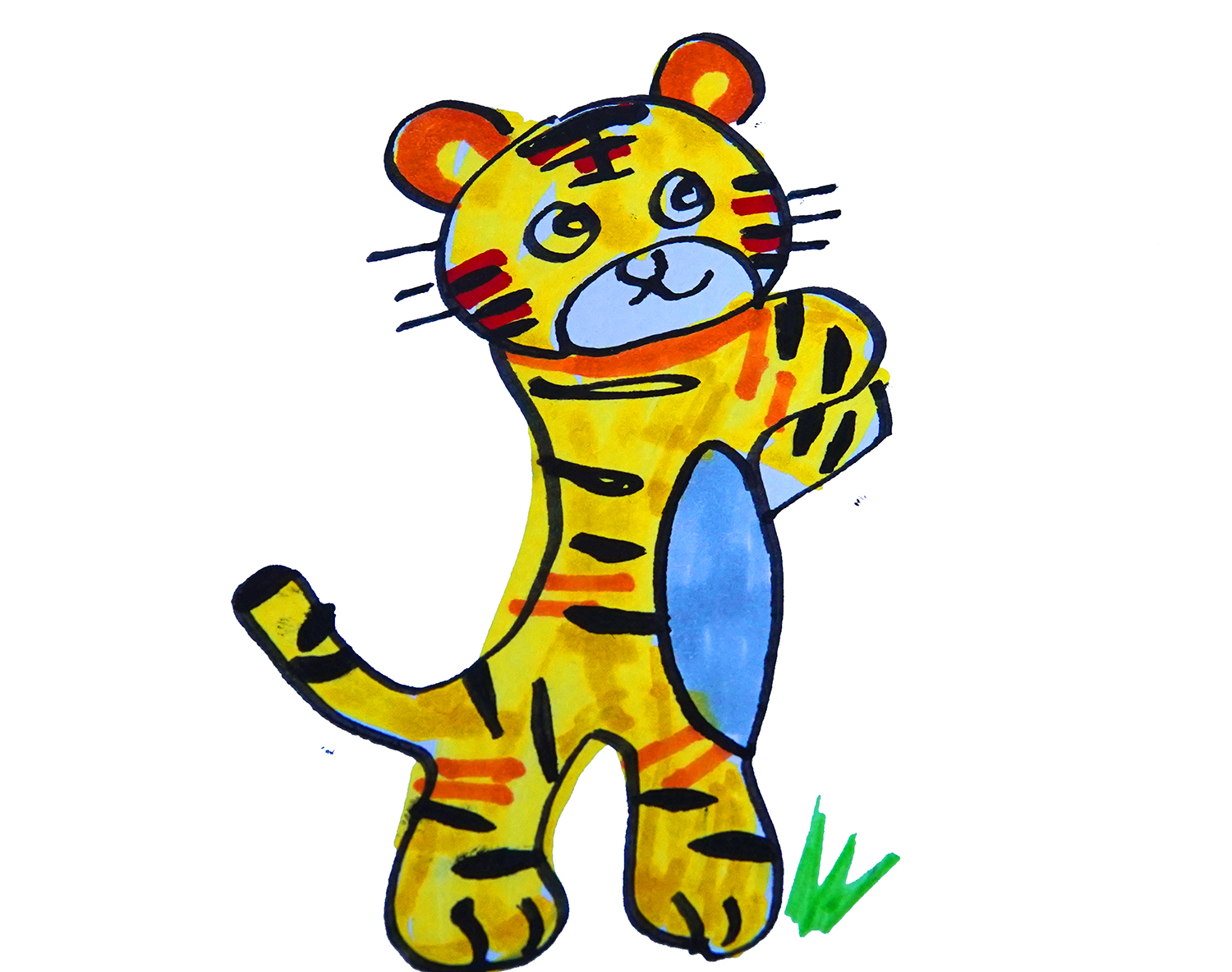 可爱彩色小老虎简笔画画法图片步骤 - 有点网 - 好手艺