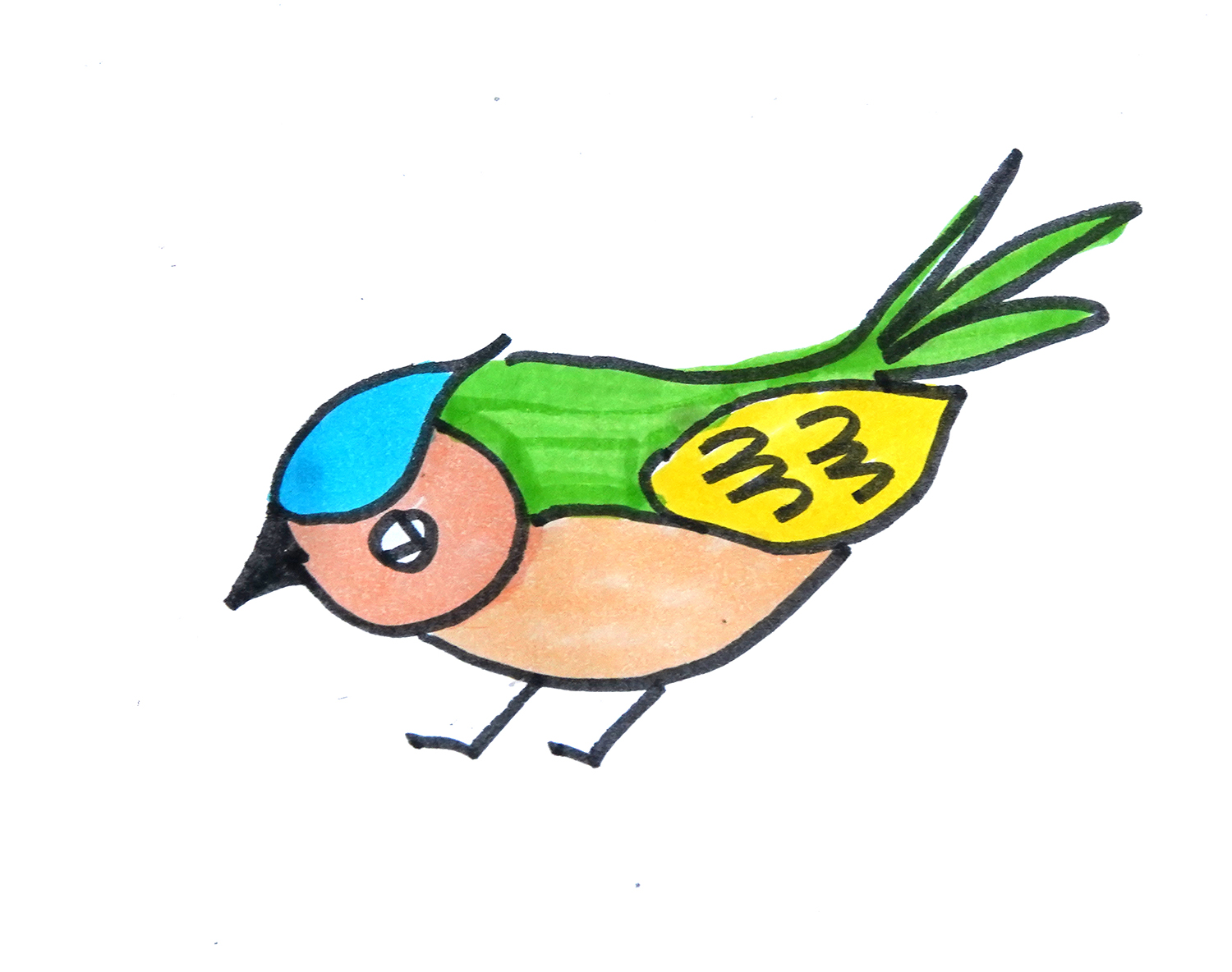 简单的幼儿简笔画 可爱的小鸟简笔画过程图 肉丁儿童网