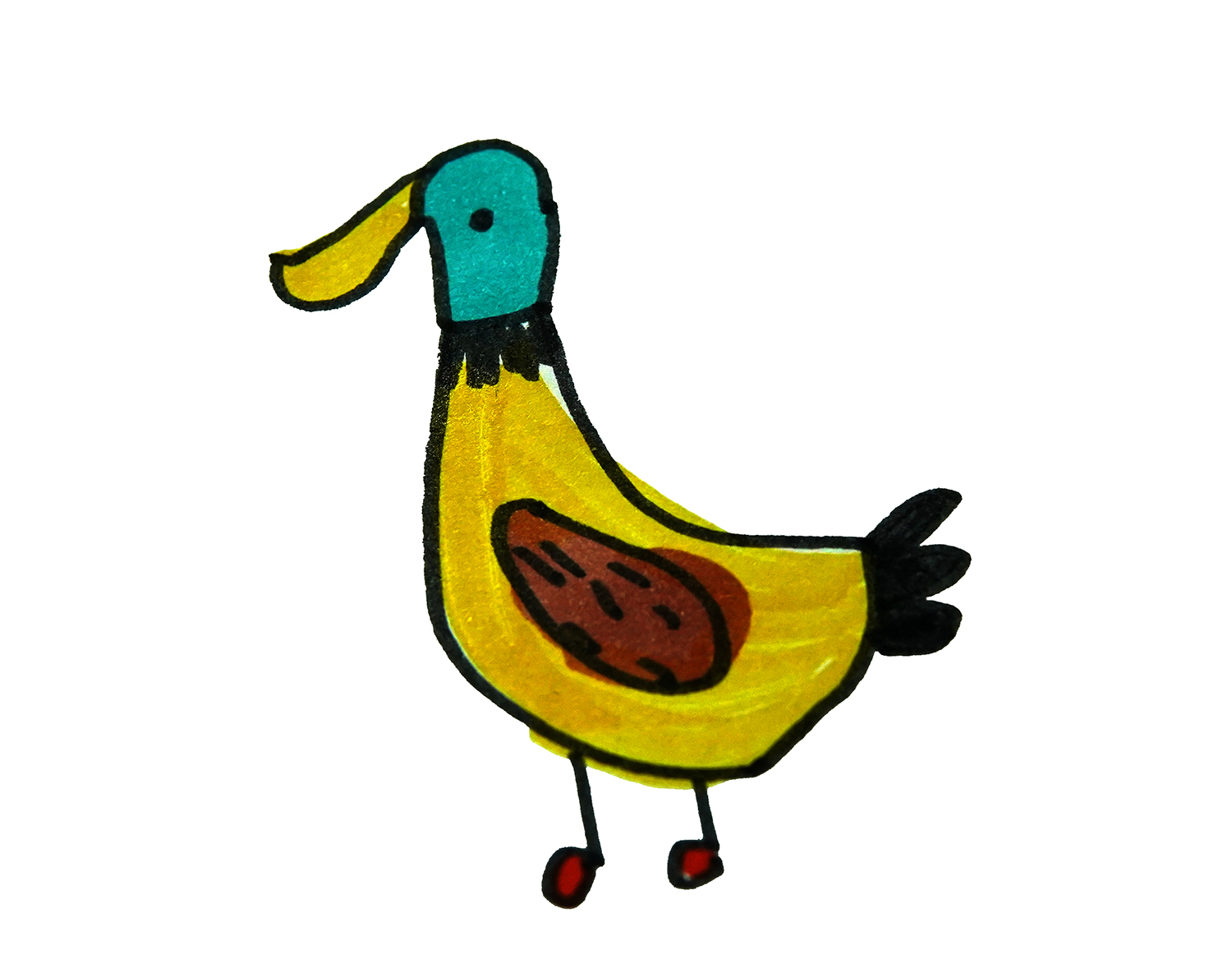 教你如何画小鸭子 儿童简笔画扁嘴的鸭子画法图解（高楼简笔画儿童画） - 有点网 - 好手艺