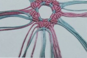 中国结创意编织手工制作，粉色纸巾筒的手工编织教程