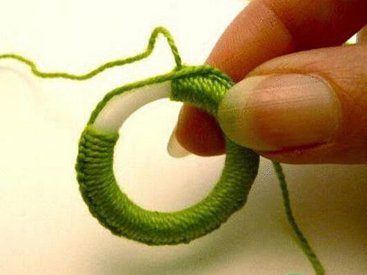 毛线创意编织七彩扣子的编法和钩织教程