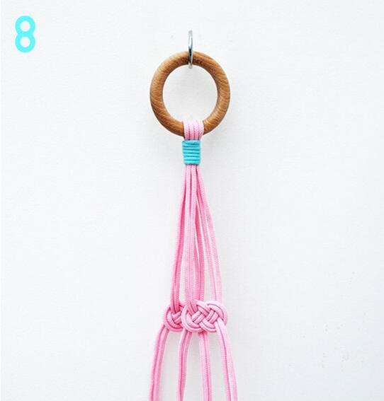 创意编织打个绳结挂花瓶的编法和编织教程
