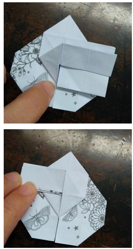 简单折纸手工制作，折纸教学-心心相印爱心的手工折纸图解