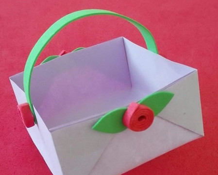 儿童手工小制作折纸篮子的折法步骤图解