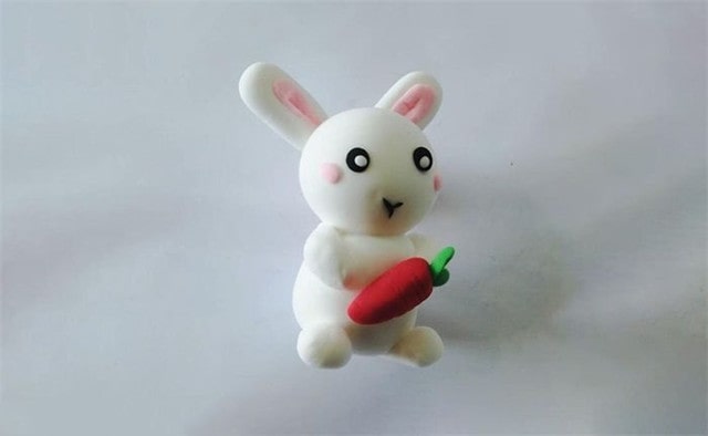 儿童手工制作，软陶粘土手工制作简单小动物小兔子