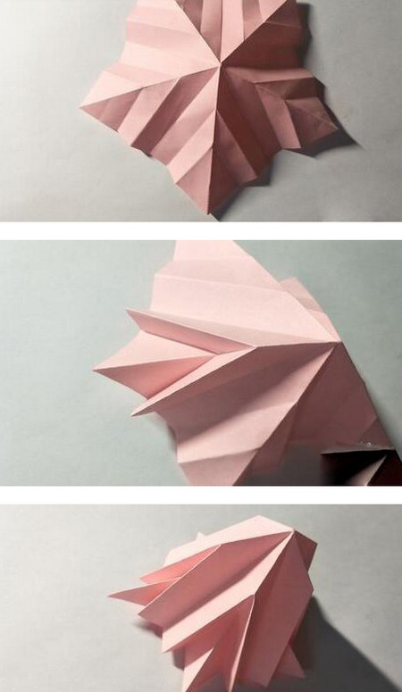 纸艺折纸手工制作教程，五角星花折纸怎么折教程图解