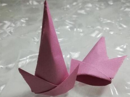 儿童手工折纸魔术帽子的折法图解