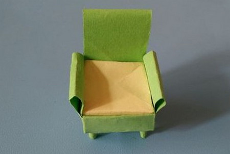 儿童简单折纸手工制作教程，小椅子折纸步骤图解