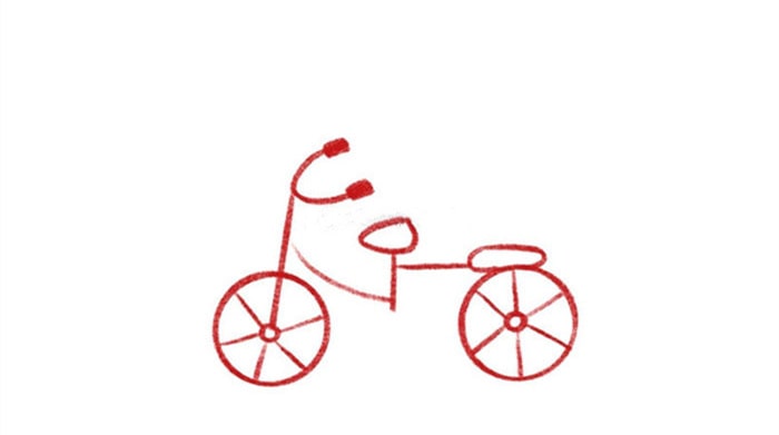 浪漫的自行车简笔画怎么画