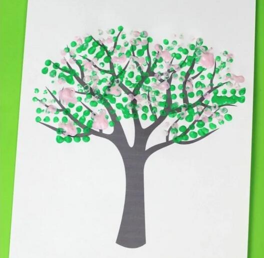 植树节儿童绘画《手指画树》