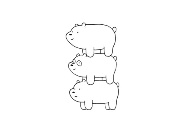 三只小熊简笔画教程