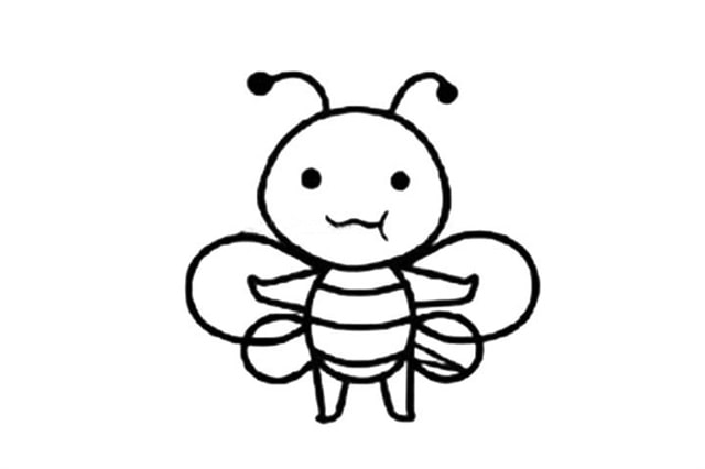 卡通小蜜蜂简笔画的画法步骤