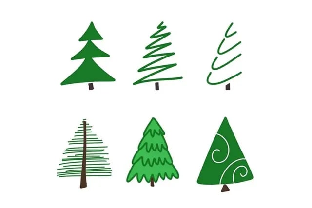 6种简单圣诞树简笔画画法