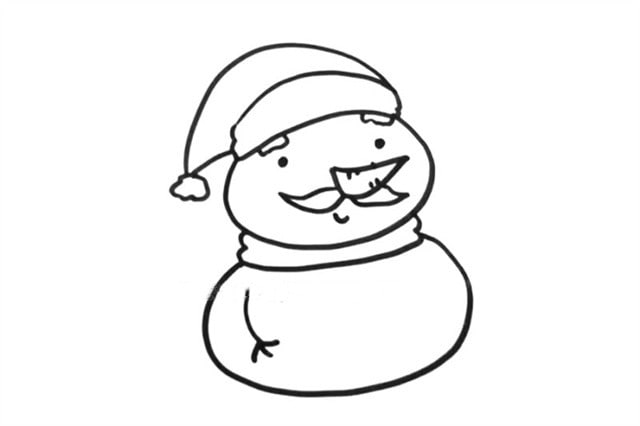 圣诞节雪人简笔画教程图片