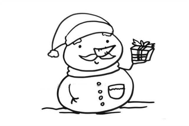 圣诞节雪人简笔画教程图片