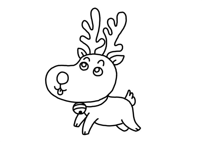圣诞麋鹿简笔画怎么画图片