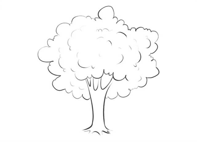 茂密的大树简笔画怎么画图片