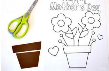 母亲节彩纸立体盆栽卡片制作方法