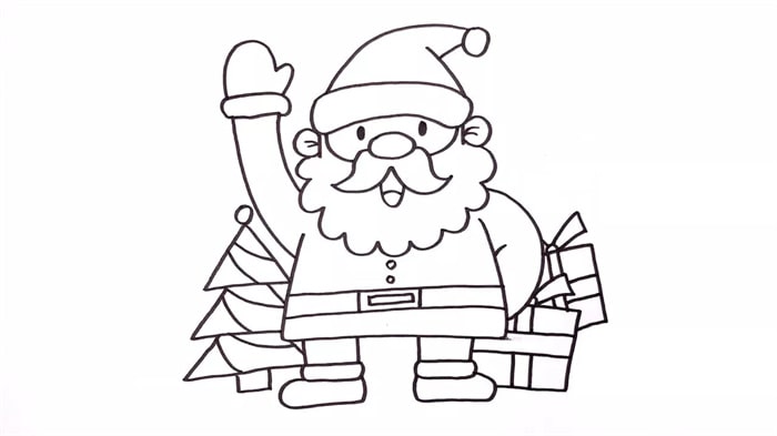 圣诞老人简笔画怎么画图片