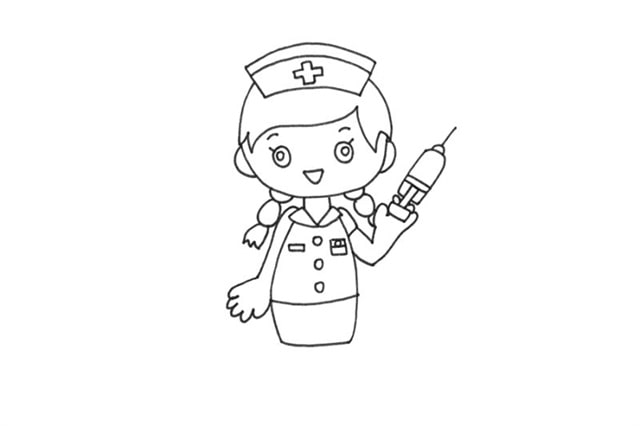 护士简笔画画法步骤图片