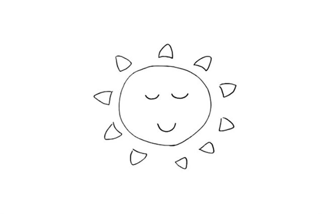 可爱的太阳简笔画怎么画