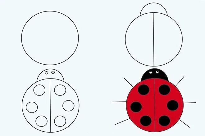 瓢虫简笔画4种简单画法