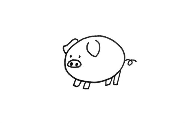 幼儿园小猪简笔画怎么画简单可爱