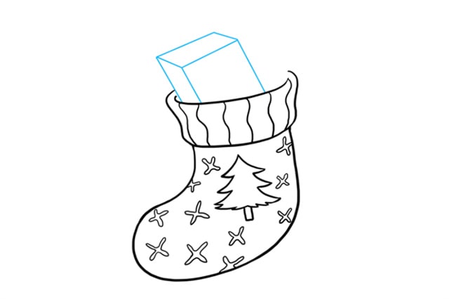 圣诞袜子简笔画怎么画步骤图片