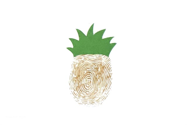 菠萝手指画画法