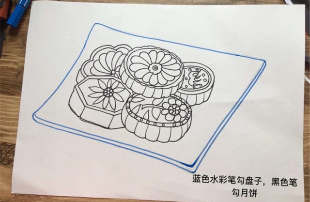 中秋节月饼简笔画怎么画