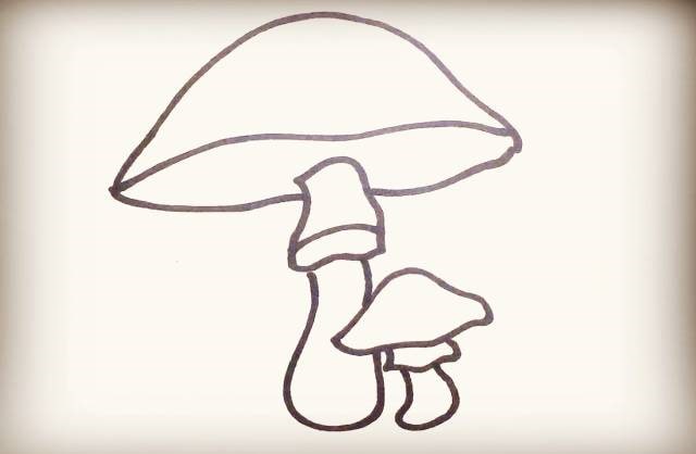 蘑菇简笔画教程图片