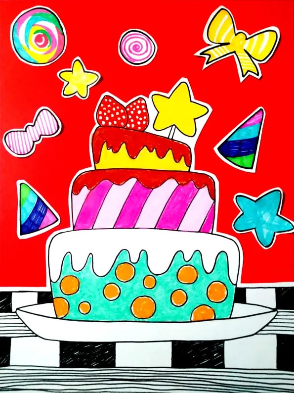生日蛋糕简笔画儿童画