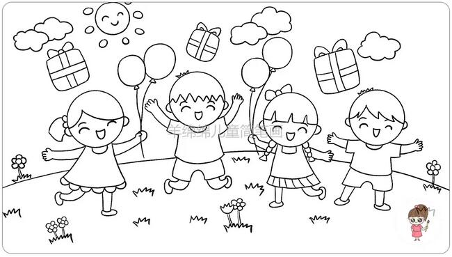 六一儿童节简笔画，祝小朋友们节日快乐