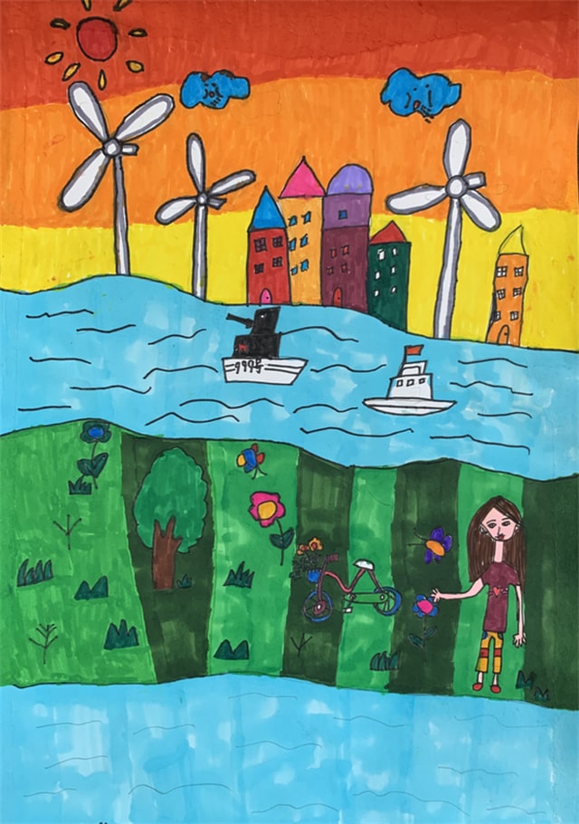 关于碳达峰碳中和儿童画
