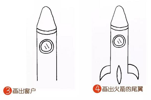 火箭简笔画步骤图片简单