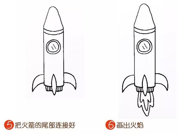 火箭简笔画步骤图片简单