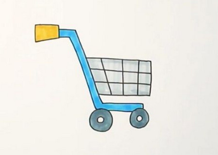 超市购物车简笔画教程图片