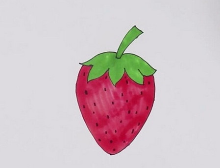 水果草莓简笔画步骤图片简单的
