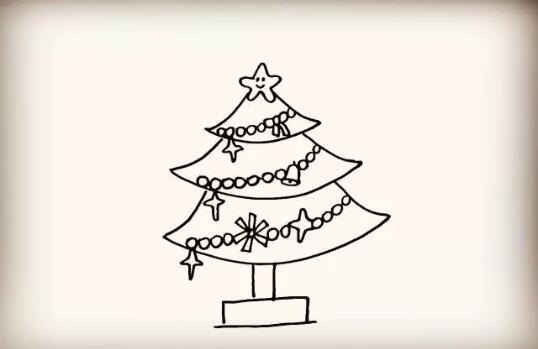 圣诞树简笔画怎么画步骤图解